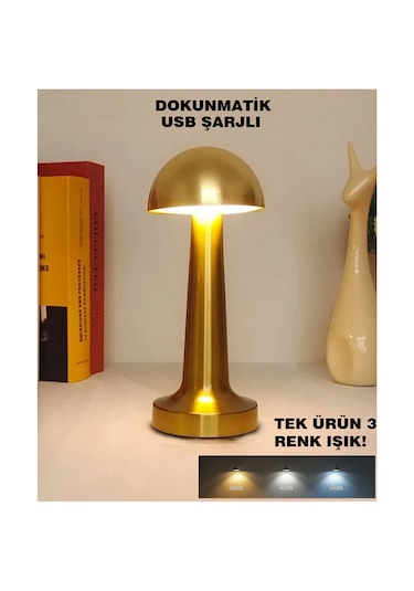 Dokunmatik Abajur Gold Masaüstü Abajur Aydınlatma 1015