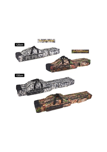 120 Cm/150 Cm 3 Katmanlar Balıkçılık Çanta Taşınabilir Ağaç Kamuflajı