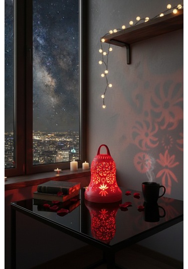 Oxyteez Dekoratif Tasarım Biblo Kırmızı Renk Reçine Tasarım Ev Ve Ofis Dekorasyonu