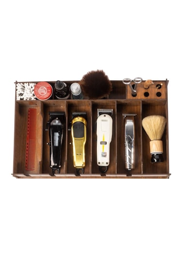 Ahşap Profesyonel Kuaför Berber Malzeme Organizeri