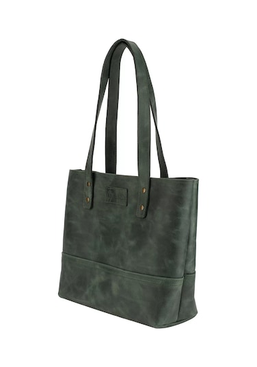 Twingold İsme Özel Tote Bag El Omuz Çantası - %100 Rainbow Deri - Ac03003 - Haki Haki