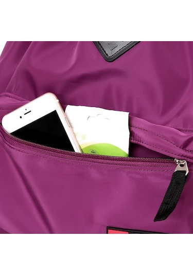 Kırmızı İpli Seyahat Sırt Çantası Su Geçirmez Naylon Büyük Kapasiteli Saklama Çantası Kadın Omuz Çantası Kırmızı