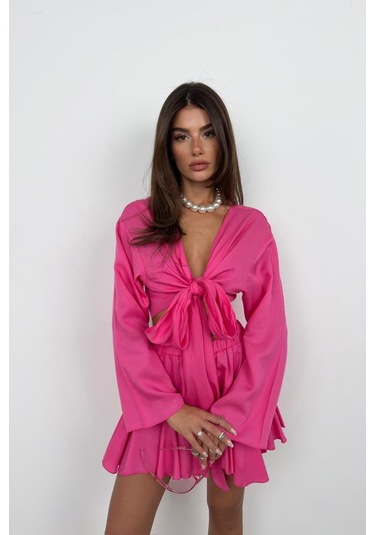 The İstanbul Bel Lastikli Kiloş Etek FUŞYA