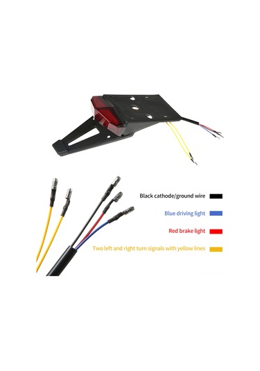 Vkemall Off-road Motosiklet Fender Arka Lambası - Fren/geçiş/işık Fonksiyonu, 5 Kablolu, Beyaz Kasa