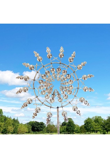 Yunboo Rüzgar Gücüyle Dönen Metal Bahçe Dekorasyonu - 31 Cm Çapında Parlak Rüzgar Gülü