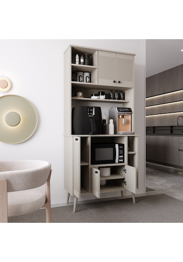 Melura Kahve Köşesi 90 Cm %100 Mdf Çok Amaçlı Dolap Kumtaşı