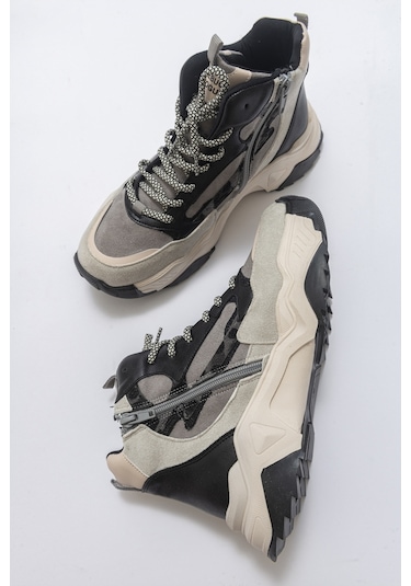 Luvishoes Olıvıa Buz Siyah Multi Kadın Spor Bot Buz Gri - Siyah