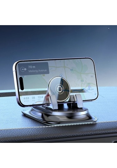 Xuweiwei Z01 Ayna Lcars 360 Derece Dönebilen Araba Telefon Tutucu Abs Malzeme Silikon Kaymaz Tutus Yatay Dikey Ekran Kullanimi Icin