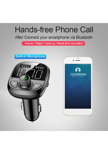 Suntek Araba Fm Verici 2 Usb Bağlantı Noktası Kablolu-standart