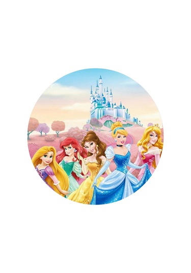 Prenses Yuvarlak Pasta Yenilebilir Resim Baskı 20 Cm
