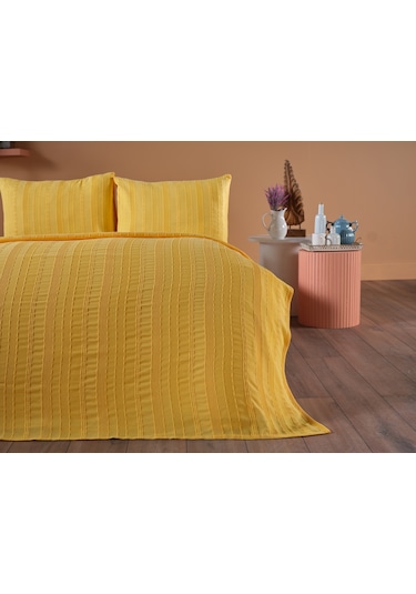 Doqu Home Calista Çift Kişilik Pike Seti - Sarı
