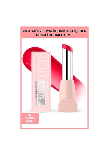 Maybelline New York Lifter Glaze Renkli Dudak Balmı 04 Cherry Swirl