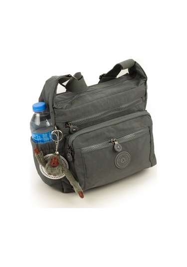 Krinkıl / Klinkır Su Geçirmez Kumaş Çok Gözlü Çapraz Kol Ve Omuz Postacı Çantası Gri 5835 Gri