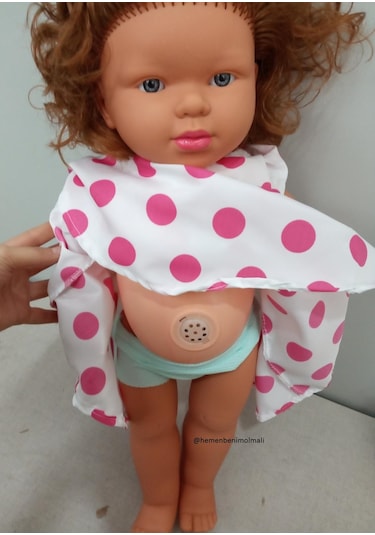 Oyuncak Büyük Boy Konuşan Et Bebek Elbiseli Türkçe Sesli 55 Cm Beyaz
