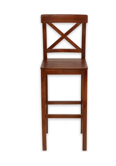 Alaçatı Ahşap Bar Sandalyesi Ceviz