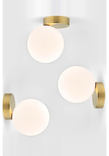 Polly Modern Tasarım Eskitme Kasa Beyaz Kapalı Camlı Çok Yönlü Aplik Tekli Avize Beyaz