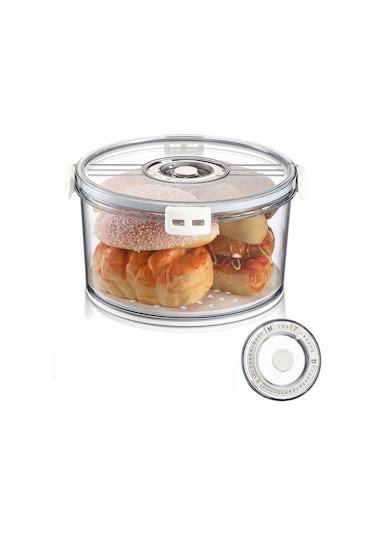 Xindoker Keskin Taşınabilir Pet Cam Renkli Ekmek Depolama Kutusu + Paslanmaz Çelik Ekmek Kapağı Seti - Taze Tutma Özelliği İle Ev Yapımı Ekmek, Pastalar İçin Şeffaf