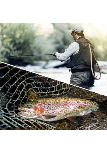 Jeemson Spw003 Mini Akarsu Balık Avı Ağı - Ahşap + Silikon/polyester Malzeme, 3 Farklı Boyut Seçeneği A/b/c