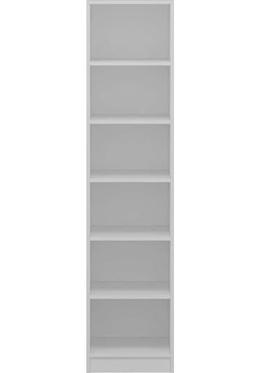 Minar Kale 1 Kapaklı Raflı Dolap Beyaz - Beyaz Çizgili Mebran 190cm