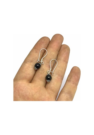 Midyatgümüşnurtaş Oltu Taşlı El Işçiliği Bayan Gümüş Küpe