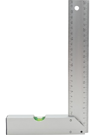 Fixonic B.h.d Bhd00195 250mm/25cm Alüminyum L Marangoz Gönye/su Terazili