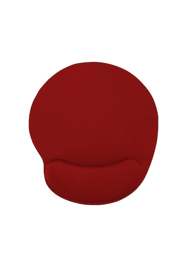 Kırmızı Bilek Destekli Ergonomik Jel Kaymaz Taban Mouse Pad