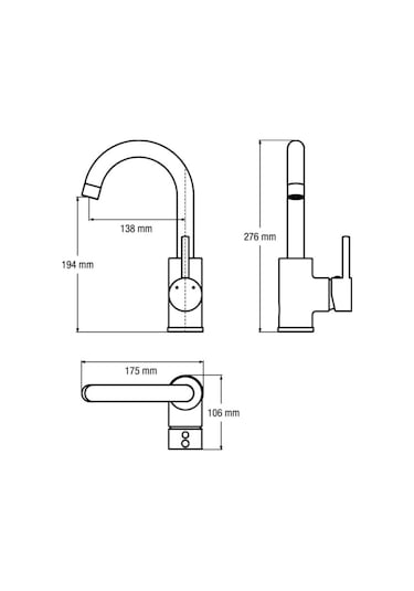 Sardıcı Vermilion Serisi Lavabo Bataryası Siyah