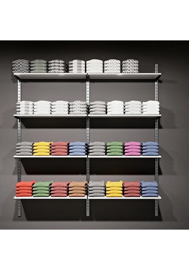 4 Katlı Duvara Monte Dekoratif Raf Sistemi