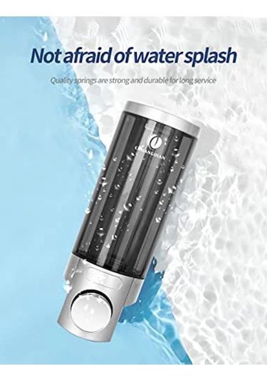 1063a 320ml-banyo Sabunu Ve Şampuan Dispenseri İle Mutfak Bulaşık Yıkama Sıvısı Dispenseri Duş Jeli Sabun Pompası Konteyner Duvara Montaj No Matkap