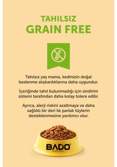 Bado Gurme Yaş Yetişkin Kedi Maması Hindi Etli 85 Gr
