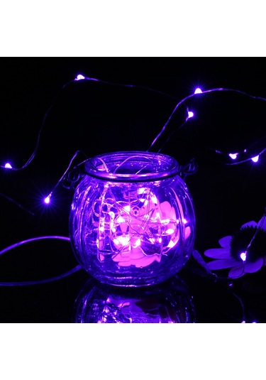 Geeksen 10 Metre Mor Işık 100 Led Lamba Süreci, 4.5v 6w Ip65 Su Geçirmez, Pil İle Çalışır, Romantik Ve Festival Atmosferi Oluşturur Mor