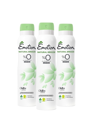 Emotion Natural Breeze Sprey Kadın Deodorant 3 x 150 ML