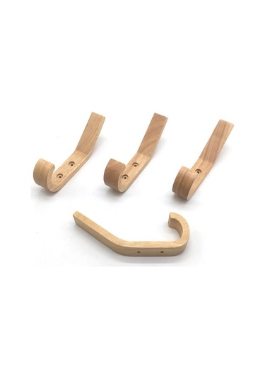 4 Adet Vintage Ahşap Kanca 5 Kg Yük Kapasitesi, Duvara Monte Ho Qd Diğer