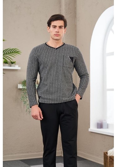 Pjs 23710 Erkek Jakarlı Pijama Takım 001