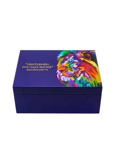 Lubinski Blue Lion Humidor Puro Kutusu Mavi Lake 40s