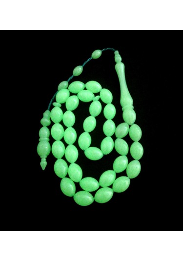 Kedi Gözü Arpa Kesim Sistemli Karanlıkta Parlayan Fosforlu Tesbih