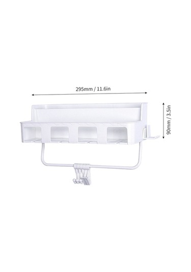 Novahub Pratik Banyo Rafı - Diş Fırçası & Havlu Askısı, Beyaz, Ppr Malzeme, Kısa Montaj Beyaz