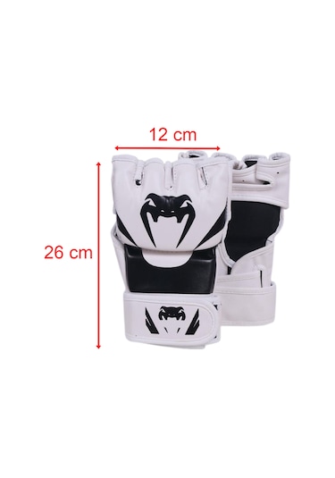 Mma Eldiven Dövüş Eğitim Eldiveni Su Geçirmez Açık Avuç İçi Boks Beyaz