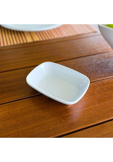 Alezy 577 Göreme Melamin Termostar Garnitür Tabak 12x8 Cm Beyaz