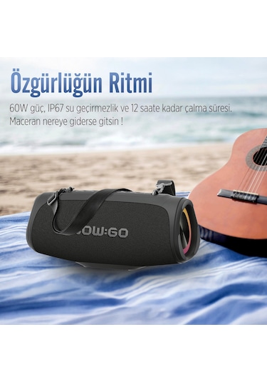 Nowgo Storm S 60w Rgb Super Bass Tws Party Speaker Taşınabilir Kablosuz Bluetooth Hoparlör