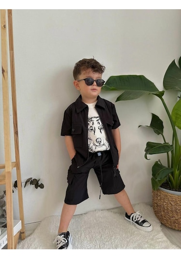 Minaz Baby Siyah Erkek Çocuk Takım Siyah