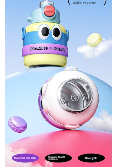 Termos Bardak 316 Paslanmaz Çelik Çocuk Büyük Göbek Su Isıtıcısı-siyah 1