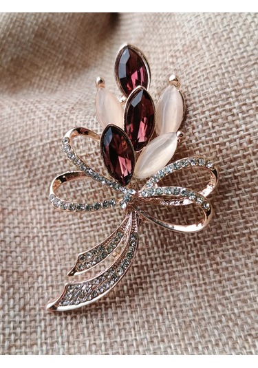 Villovatik Çiçek Şeklinde Modaya Uygun Broş 177071750 Altın Rengi
