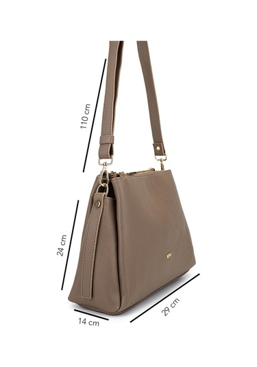 Tamer Tanca Kadın Suni Deri Vizon Floter Kol Çantası 1003 2033 Bn Cnt Sk25-26 Vızon Fltr Vizon