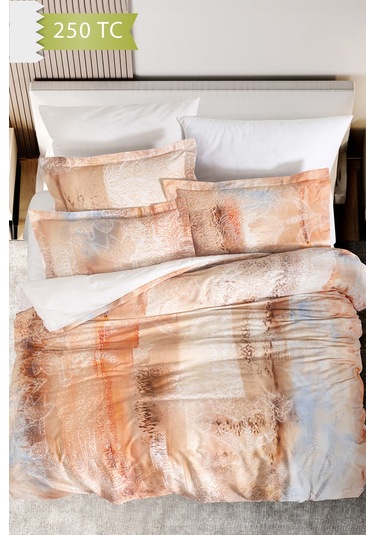 Varol 250 Tc Bambu Karışımlı Pamuk Saten Nevresim Takımı Tek Kişilik - Delmore Çok Renkli