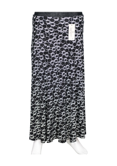 Barem Kadın Arzu Korsajlı 6 Parçalı Çeşitli Daire Desenler Siyah Etek Siyah