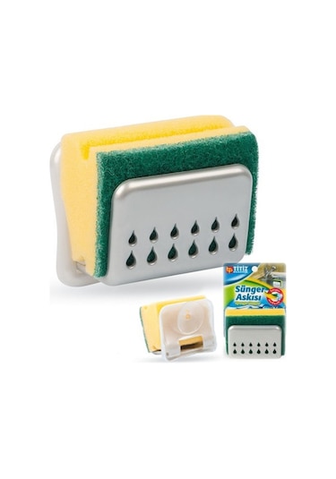 Pratik Mutfak Lavabo Vantuzlu Bulaşık Süngeri Askısı Aparatı 536 Çok Renkli