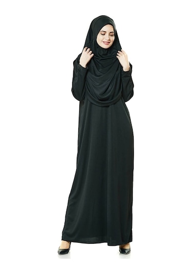 Tek Parça Namaz Elbisesi - Siyah - 5015