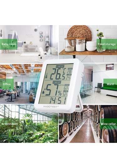 Springsun Habotest Mini Dijital Nem & Sıcaklık Ölçer İç Mekan Higrometre Termometre Ayaklık/asma