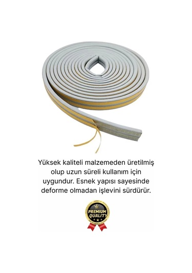 Güçlü Kendinden Yapışkanlı Kapı Pencere Soğuk Hava Geçirmez Yalıtım İzolasyon Gri Fitil 20 Metre Diğer